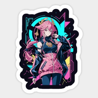 techwear girl cyberpunk 2 Sticker